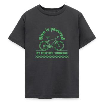 Bike is powered by positive thinking - T-shirt Ado - charbon - Devant - AI Model Teenager Male light (155cm)