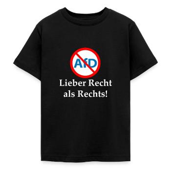 Gegen AfD! Recht statt Rechts - Teenager T-Shirt - Schwarz - Vorne - AI Model Teenager Male light (155cm)