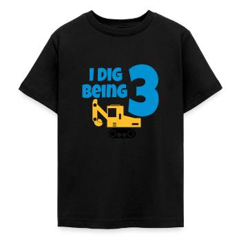 Bagger anniversaire 3 ans - T-shirt Ado - noir - Devant - AI Model Teenager Male light (155cm)
