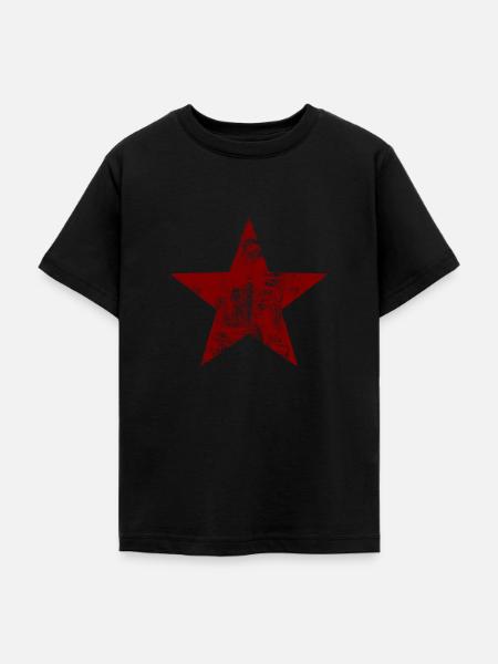 Stern - Rot - Teenager T-Shirt - Schwarz