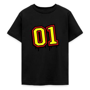 01 eins nummer - Teenager T-Shirt - Schwarz - Vorne - AI Model Teenager Male light (155cm)