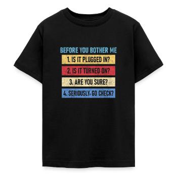 Computer Whisperer Tech Support Computer - Teenage T-Shirt - black - Front - AI Model Teenager Male light (155cm)
