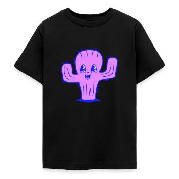 Kaktus Süßes Gesicht Lacht Glücklich Kakteen Wüste - Teenager T-Shirt - Schwarz - Vorne - AI Model Teenager Male light (155cm)