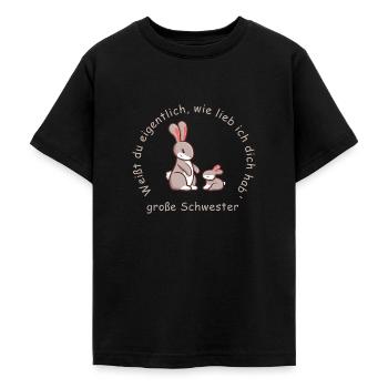 große Schwester | lieb haben - Teenager T-Shirt - Schwarz - Vorne - AI Model Teenager Male light (155cm)