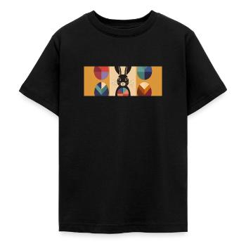 Lapin de Pâques n°06 - T-shirt Ado - noir - Devant - AI Model Teenager Male light (155cm)