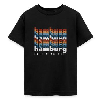 Hamburg 040 Null Vier Null Norddeutschland - Teenage T-Shirt - black - Front - AI Model Teenager Male light (155cm)