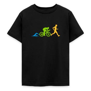 Compétition de triathlon sportif - T-shirt Ado - noir - Devant - AI Model Teenager Male light (155cm)