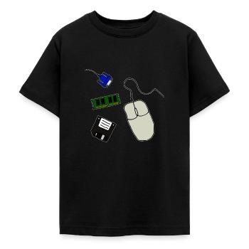 Retro Computer - Teenage T-Shirt - black - Front - AI Model Teenager Male light (155cm)