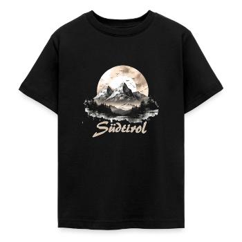 Südtirol T-Shirt mit Berg Südtiroler Adler - Teenager T-Shirt - Schwarz - Vorne - AI Model Teenager Male light (155cm)