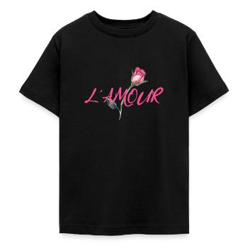 L' amour mit Rose - Teenager T-Shirt - Schwarz - Vorne - AI Model Teenager Male light (155cm)