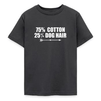 75 Cotton 25 Percent Dog Hair - T-shirt Ado - charbon - Devant - AI Model Teenager Male light (155cm)