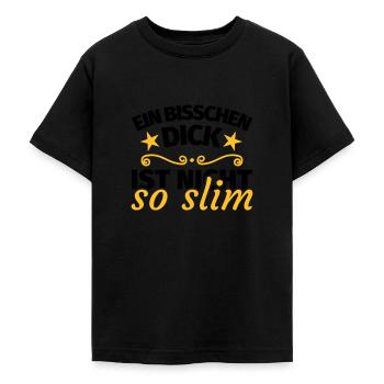 Dick Übergewicht lustig Spruch - Teenager T-Shirt - Schwarz - Vorne - AI Model Teenager Male light (155cm)