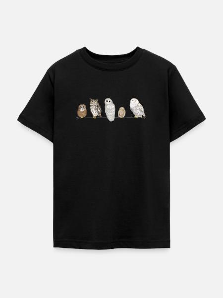 Eulen Freunde - Teenager T-Shirt - Schwarz