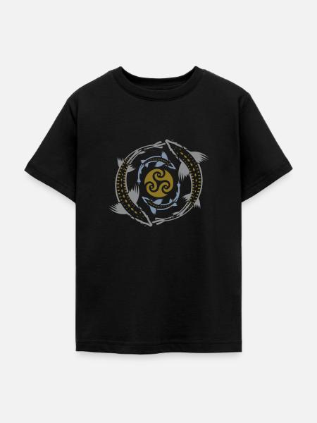 Tribal Fish - Teenager T-Shirt - Schwarz