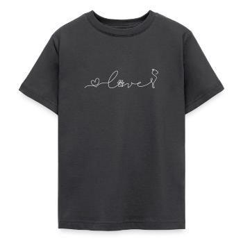 Cat Love Lettering - Teenage T-Shirt - dark grey - Front - AI Model Teenager Male light (155cm)