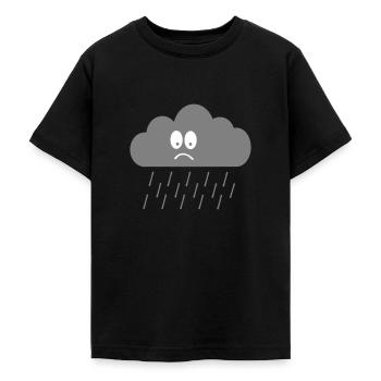 Trauriges Wolkengesicht - Teenager T-Shirt - Schwarz - Vorne - AI Model Teenager Male light (155cm)
