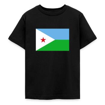 Djibouti - T-shirt Ado - noir - Devant - AI Model Teenager Male light (155cm)
