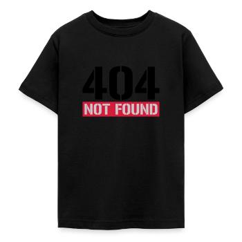 404 not found message - Teenage T-Shirt - black - Front - AI Model Teenager Male light (155cm)