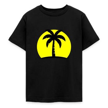 Palm Tree Beach Sun - Teenage T-Shirt - black - Front - AI Model Teenager Male light (155cm)