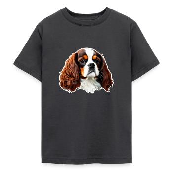 Cavalier King Charles Spaniel - Teenager T-Shirt - Dunkelgrau - Vorne - AI Model Teenager Male light (155cm)