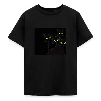 Chats noirs dans la nuit noire - T-shirt Ado - noir - Devant - AI Model Teenager Male light (155cm)