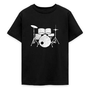 Batterie Batterie Enfants Batteur drums - T-shirt Ado - noir - Devant - AI Model Teenager Male light (155cm)