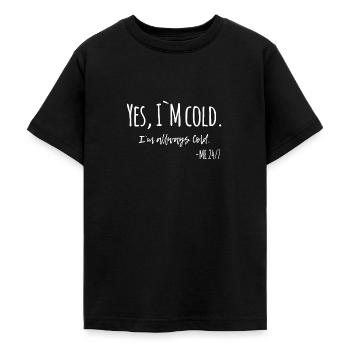 Oui, j’ai froid. refroidir - T-shirt Ado - noir - Devant - AI Model Teenager Male light (155cm)