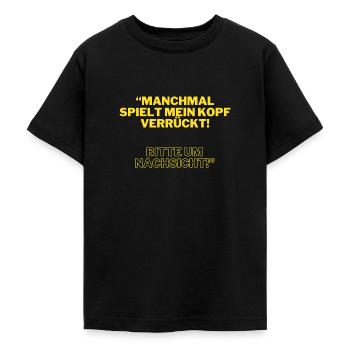 Parfois, ma tête devient folle 5 - T-shirt Ado - noir - Devant - AI Model Teenager Male light (155cm)