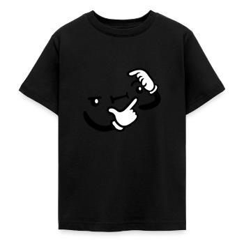 Hand Gesture Thinking - Teenage T-Shirt - black - Front - AI Model Teenager Male light (155cm)