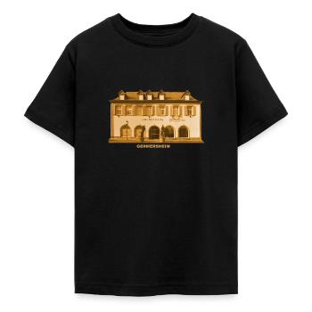 Mairie de Germersheim Rhin Rhénanie-Palatinat - T-shirt Ado - noir - Devant - AI Model Teenager Male light (155cm)