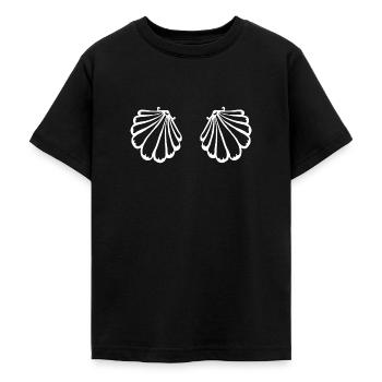 Sirène, coquillage, Bikini, soutien-gorge, Costume de Mardi Gras - T-shirt Ado - noir - Devant - AI Model Teenager Male light (155cm)
