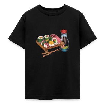 Cooles hangezeichnetes Sushi Geschenk Japan Manga - Teenager T-Shirt - Schwarz - Vorne - AI Model Teenager Male light (155cm)
