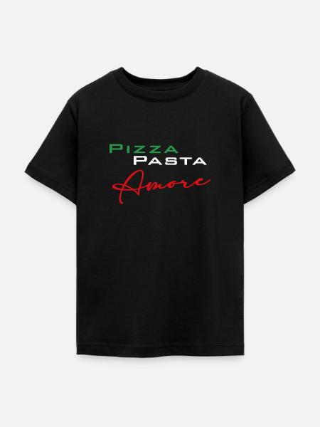 Pizza Pasta Amore - Teenager T-Shirt - Schwarz