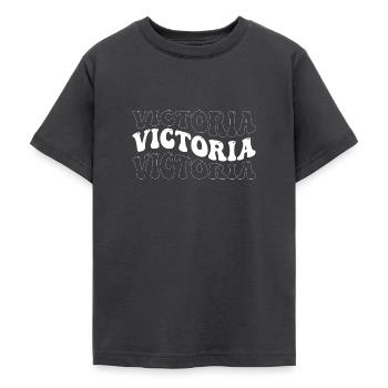 Drôle Victoria Groovy 4 Hommes Femmes Cool Victoria - T-shirt Ado - charbon - Devant - AI Model Teenager Male light (155cm)