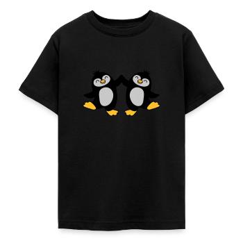 High Five Begrüßung Pinguine - Teenager T-Shirt - Schwarz - Vorne - AI Model Teenager Male light (155cm)