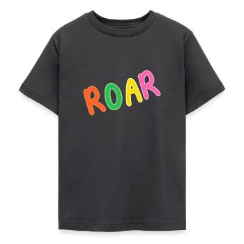 Roar Text - Teenager T-Shirt - Dunkelgrau - Vorne - AI Model Teenager Male light (155cm)