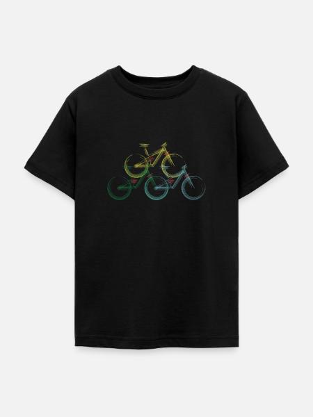 MTB Fully Skizze - Teenager T-Shirt - Schwarz