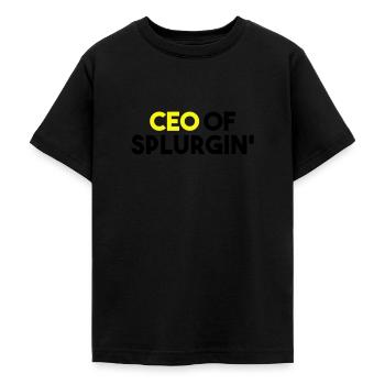 CEO OF SPLURGIN' - Teenage T-Shirt - black - Front - AI Model Teenager Male light (155cm)