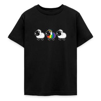 Arc en ciel être différent arc en ciel drapeau gay - T-shirt Ado - noir - Devant - AI Model Teenager Male light (155cm)