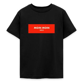 Moin moin Berlin - T-shirt Ado - noir - Devant - AI Model Teenager Male light (155cm)
