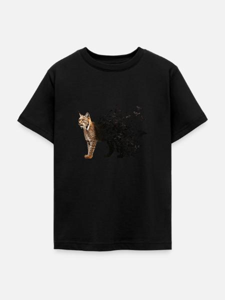Luchs - Teenager T-Shirt - Schwarz