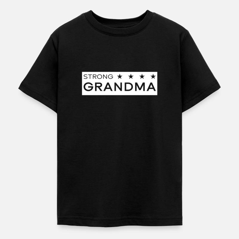 Boîte de grand-mère forte blanche - T-shirt Ado - noir