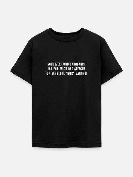 Schulzeit und Bahnfahrt - Teenager T-Shirt - Schwarz