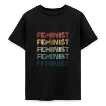 Idée féministe féministe féministe - T-shirt Ado - noir - Devant - AI Model Teenager Male light (155cm)