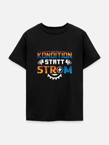 Fahrrad Kondition statt Strom - Teenager T-Shirt - Schwarz