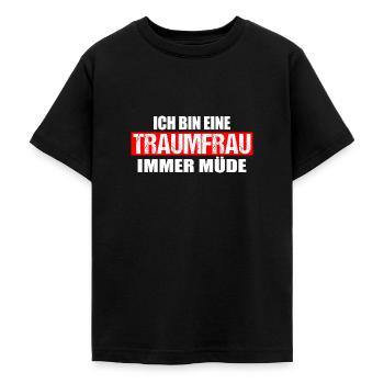 Ich bin eine Traumfrau, immer müde - Teenager T-Shirt - Schwarz - Vorne - AI Model Teenager Male light (155cm)