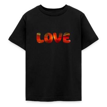 LOVE - Teenager T-Shirt - Schwarz - Vorne - AI Model Teenager Male light (155cm)