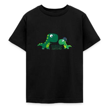 Petit frère Dino - T-shirt Ado - noir - Devant - AI Model Teenager Male light (155cm)