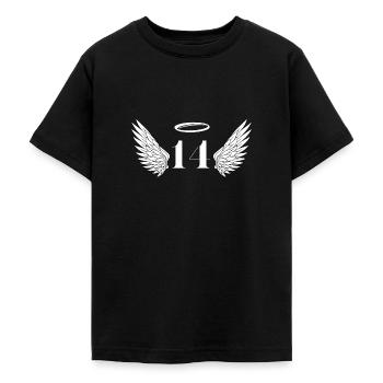 Nummer 14 Engel - Flügel zum 14. Geburtstag - Teenager T-Shirt - Schwarz - Vorne - AI Model Teenager Male light (155cm)