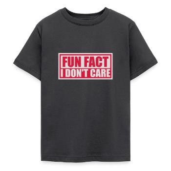 I don't care fact - Teenage T-Shirt - dark grey - Front - AI Model Teenager Male light (155cm)